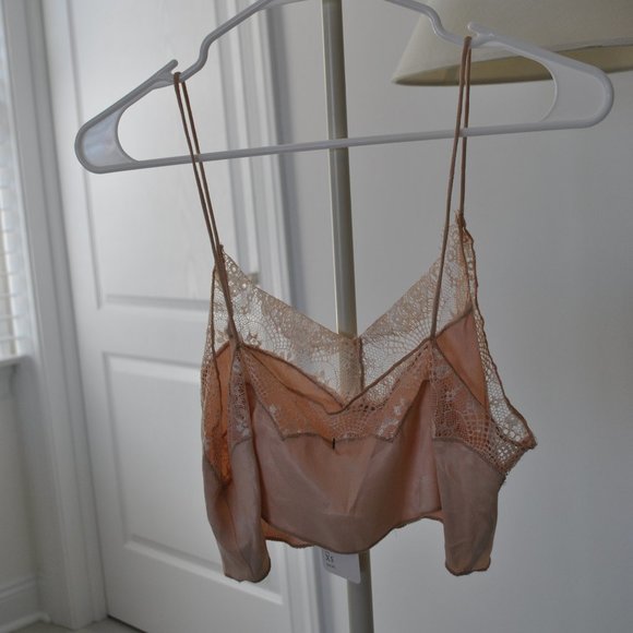 Free People Pink Lace Crop Top - Picture 2 of 3